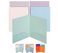 Mr. Pen Dossiers en plastique avec poches, 5 pièces, couleurs assorties, dossiers avec poches, dossiers en plastique robuste, deux poches en plastique, dossiers de poche, dossiers, 2 poches en