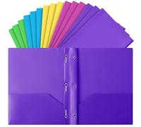 Mr. Pen - Dossiers en plastique avec poches et griffes, lot de 15, couleurs vives, dossiers de poche, dossiers à griffes, dossiers de fichiers avec attaches, dossier à 2 poches, dossier avec poches,