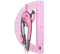 Mr. Pen - Ensemble boussole et rapporteur, rose Rogue, outil de géométrie boussole, rapporteur et boussole, outil de dessin boussole, boussole de dessin, boussole géométrique, boussole mathématique