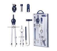 Mr. Pen - Ensemble de géométrie professionnel en métal, 7 pièces, ensemble d'outils de précision géométrique avec boîte de rangement incassable, outils de dessin et kits de dessin, outils de dessin