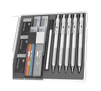 Mr. Pen - Ensemble de porte-mines en métal, 5 tailles, 0,3, 0,5, 0,7, 0,9, 2 mm, porte-mines, crayons à croquis, crayon à dessin, porte-mines en métal, porte-mines