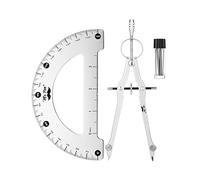 Mr. Pen - Ensemble rapporteur en métal et boussole convertible, rapporteur et boussole pour mathématiques, dessin