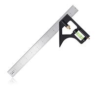 Mr. Pen Équerre combinée, équerre combo de 30,5 cm, outils de menuiserie, équerre de charpentier, outils de menuiserie, règle en métal, équerre d'encadrement, équerre en T, règle en T, ensemble