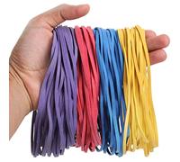 Mr. Pen Grands élastiques en caoutchouc, 300 g, couleurs assorties : bleu, rouge, jaune et violet, élastiques géants, longs élastiques en caoutchouc, élastiques colorés pour le bureau