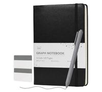 Mr. Pen- Graph Spiral Journal Notebook for Women & Men, 160 Pages, A5(5.7" x 7.9"), Black, Graph Paper Hardcover Notebook, 1 Pc Pen, 50 Pcs Sticky Notes, 1 Elastic Band
