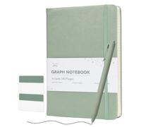 Mr. Pen- Graph Spiral Journal Notebook for Women & Men, 160 Pages, A5(5.7" x 7.9"), Sage Green, Graph Paper Hardcover Notebook, 1 Pc Pen, 50 Pcs Sticky Notes, 1 Elastic Band