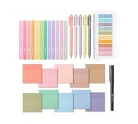 Mr. Pen - Kit d'annotation de livre esthétique, 38 pièces, surligneurs esthétiques et stylos gel, notes adhésives transparentes, onglets adhésifs transparents pour livres, sans surligneurs pour pages