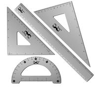Mr. Pen Kit de géométrie en métal - Lot de 4 équerres, rapporteurs, règles en aluminium, triangles de dessin