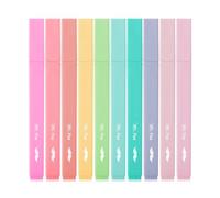 Mr. Pen - Lot de 10 surligneurs esthétiques sans bavure, couleurs assorties | Pointe biseautée, jolis surligneurs de couleurs assorties pour journal, surlignage, soulignement, séchage rapide