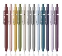 Mr. Pen - Lot de 12 stylos à encre gel rétractables, corps Morandi et vintage, encre noire, séchage rapide, pointe fine de 0,5 mm, mignons et esthétiques pour un journal intime