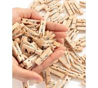 Mr. Pen - Lot de 132 épingles à linge en bois naturel, 3,6 cm, mini épingles à linge pour accrocher des photos, petites épingles à linge en bois, épingles à vêtements, mini pinces à linge pour photos