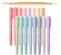 Mr. Pen - Lot de 16 surligneurs à double pointe, fins et ciseaux, jolis surligneurs de couleurs assorties, marqueurs à double pointe