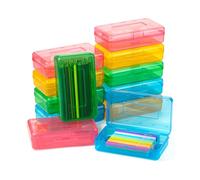 Mr. Pen - Lot de 2 boîtes à crayons, couleurs assorties pour enfants, trousse à crayons rigide, boîte à crayons, bleu, vert, rose