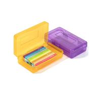 Mr. Pen - Lot de 2 boîtes à crayons, couleurs assorties pour enfants, trousse à crayons rigide en plastique rigide, petite boîte de rangement pour fournitures scolaires