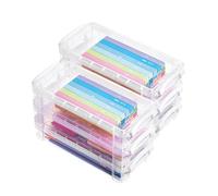 Mr. Pen - Lot de 2 boîtes à crayons, couleurs assorties, pour enfants, trousse à crayons rigide en plastique transparent, boîte de fournitures scolaires, boîte de rangement transparente