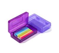 Mr. Pen - Lot de 2 boîtes à crayons transparentes, couvercle hermétique, boîte à crayons en plastique, orchidée royale/brume de lavande, 20,1 x 11,4 x 6,1 cm