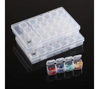 Mr. Pen - Lot de 2 boîtes de rangement pour perles de peinture diamant, 28 compartiments, comprend 160 étiquettes autocollantes, boîte de rangement pour perles d'art diamant