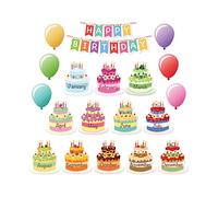 Mr. Pen - Lot de 20 tableaux d'affichage « Happy Birthday », décorations pour salle de classe et tableau d'anniversaire