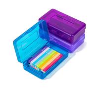 Mr. Pen - Lot de 3 boîtes à crayons transparentes, couleur spatiale, couvercle hermétique, boîte à crayons en plastique, 20,1 x 11,4 x 6,1 cm