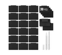 Mr. Pen - Lot de 32 étiquettes de panier à clipser, 30 étiquettes amovibles pour poubelle avec 2 marqueurs à craie