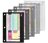 Mr. Pen - Lot de 5 trousses à crayons avec fenêtre transparente des deux côtés, trousse à crayons à fermeture éclair pour classeur à 3 anneaux, trousse à crayons pour classeur à 3 anneaux