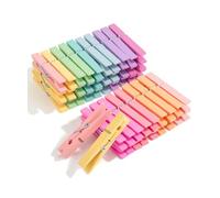 Mr. Pen - Lot de 50 épingles à linge en bois naturel, 7,3 cm, couleurs pastel, épingles à linge résistantes à la rouille pour accrocher des vêtements, pinces à linge