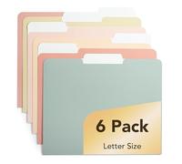 Mr. Pen - Lot de 6 dossiers, couleurs vintage, onglet 1/3 coupe, dossiers de format lettre, dossiers de fichiers colorés, dossiers de fichiers de bureau, dossiers de fichiers de fournitures de bureau,