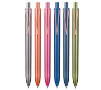 Mr. Pen - Lot de 6 stylos à encre gel rétractables à encre noire à pointe fine de 0,5 mm, barils métalliques foncés vintage, à séchage rapide, stylos rétractables, stylos à encre gel, stylos