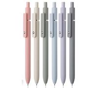 Mr. Pen - Lot de 6 stylos à encre gel rétractables à pointe fine, corps Morandi, encre noire à séchage rapide, stylos esthétiques mignons de 0,5 mm pour journal intime