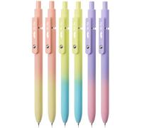 Mr. Pen - Lot de 6 stylos à encre gel rétractables, corps de couleur dégradée, stylos à encre gel, encre japonaise, séchage rapide, stylos à encre gel à pointe fine de 0,5 mm, stylos rétractables,