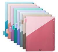 Mr. Pen - Lot de 8 intercalaires avec poches et onglets, couleurs assorties, intercalaires pour classeur à 3 anneaux avec poches, intercalaires de poche pour classeur à 3 anneaux avec onglets,