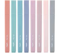 Mr. Pen - Lot de 8 surligneurs esthétiques et mignons, pointe biseautée, couleurs terreuses, couleurs assorties, sans bavure de la Bible Pastel