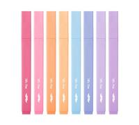 Mr. Pen - Lot de 8 surligneurs esthétiques sans bavure, couleurs assorties | Pointe biseautée, jolis surligneurs de couleurs assorties pour journal, surlignage, soulignement, séchage rapide