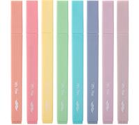 Mr. Pen - Lot de 8 surligneurs pastels esthétiques, pointe biseautée, couleurs bonbons, couleurs assorties