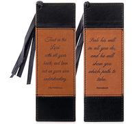 Mr. Pen Marquepages chrétiens, en similicuir, lot de 2, marquepages de la Bible, marquepages religieux, marquepage avec verset de la Bible, marque livre en cuir, marque religieuse, marquepage