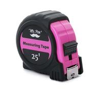 Mr. Pen - Mètre ruban rétractable de 7,6 m en acier avec fractions, couleur rose