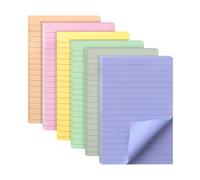 Mr. Pen - Notes adhésives lignées de 10,2 x 15,2 cm, 6 blocs, 45 feuilles/blocs, couleurs Morandi, notes adhésives avec lignes, blocs-notes, blocs adhésifs, notes adhésives colorées, notes adhésives