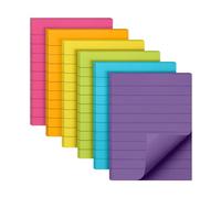 Mr. Pen - Notes adhésives lignées de 7,6 x 10,2 cm, 6 blocs, 60 feuilles/bloc, couleurs vives, notes adhésives avec lignes, blocs-notes, blocs adhésifs, notes adhésives colorées, notes adhésives Mr