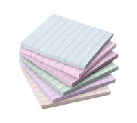 Mr. Pen - Notes adhésives lignées de 7,6 x 7,6 cm, 6 blocs, 45 feuilles/blocs, couleurs pastel, notes adhésives avec lignes, bloc-notes autocollants, notes stocky pour journal biblique