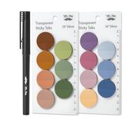 Mr. Pen - Notes adhésives transparentes, 560 pièces, couleurs assorties, notes adhésives rondes translucides