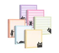 Mr. Pen - Notes autocollantes, 7,6 x 7,6 cm, 6 blocs, 480 feuilles, notes adhésives chat noir, bloc-notes chat, ensemble de notes adhésives