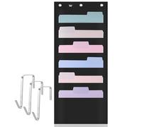 Mr. Pen - Organiseur mural de dossiers, 6 poches, noir, avec 3 crochets inclus