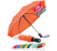 Mr. Pen - Parapluie de voyage coupe-vent, parapluie automatique pour la pluie, compact, Orange rouge, 42 inches