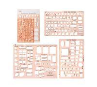 Mr. Pen - Planificateur de maison, modèles de design d'intérieur et de meubles, outils de dessin et formes de règle pour l'architecture - Lot de 3