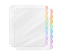 Mr. Pen - Protège-feuilles transparents avec onglets, 8 onglets, 2 ensembles, intercalaires en plastique transparent pour classeur à 3 anneaux, intercalaires multicolores insérables
