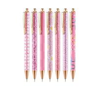 Mr. Pen - Stylos fantaisie pour femmes, Pink Paradise, 7 stylos à bille à encre noire avec 10 recharges, 1 mm, jolis stylos pour journal, cadeau de Pâques