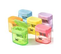 Mr. Pen - Taille-crayons manuel, lot de 6, double trou, taille-crayon de couleur manuel