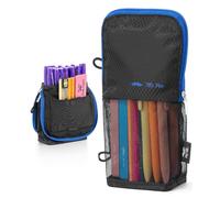 Mr. Pen - Trousse à crayons, grande capacité, trousse à crayons, trousse à stylos, trousse à crayons, trousse à crayons, trousse d'école, noir et bleu