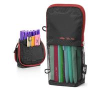 Mr. Pen - Trousse à crayons, grande capacité, trousse à crayons, trousse à stylos, trousse à stylos, trousse à crayons, noir et rouge