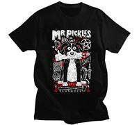 Mr Pickles T Shirt Men Soft Cotton Collie Dog T-Shirt O-Neck Short Sleeved Funny TV Adult Adultswim Mature Dog Evil Satan Tee Black L